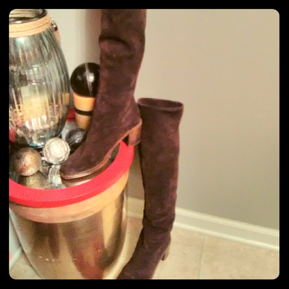 Over the knee suede boots